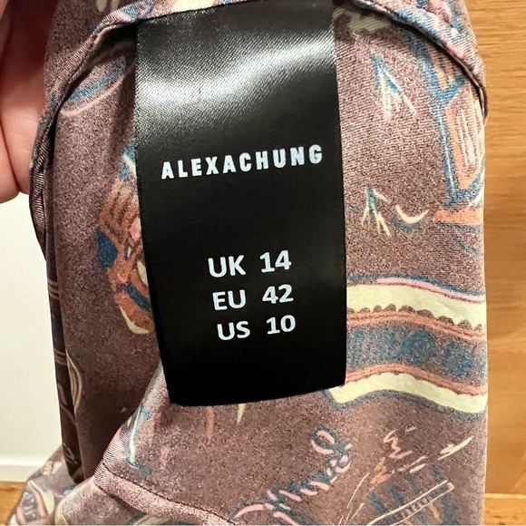 Elegant ALEXA CHUNG 
Printed dress | Burgundy| Patterned Dress | size 10 - Picture 11 of 15